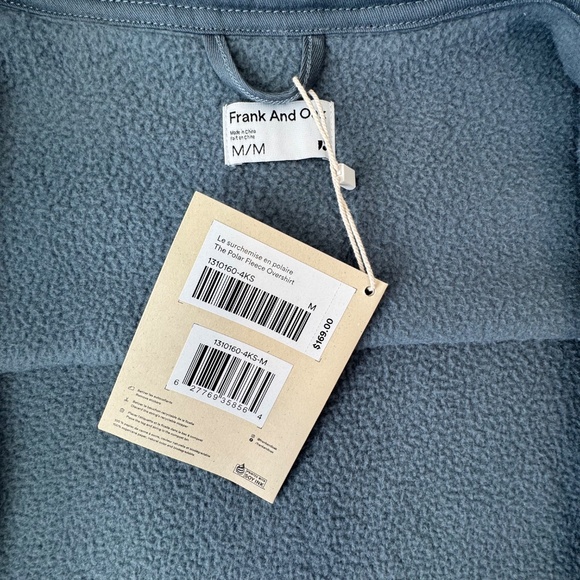 NWT Frank and Oak The Tundra Polar Fleece Overshirt in Stormy Blue, Men's Size M - Picture 11 of 14